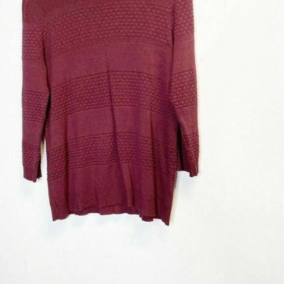 Croft & barrow knit pullover sweater burgundy Blouse sz M cotton - Picture 4 of 12